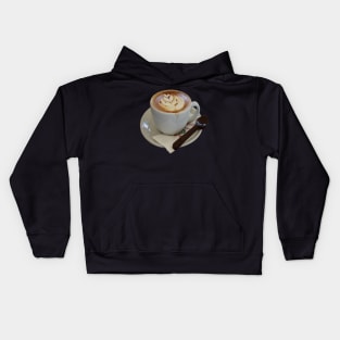 Americano Coffee with Tulip Design And Chocolate Spoon Kids Hoodie